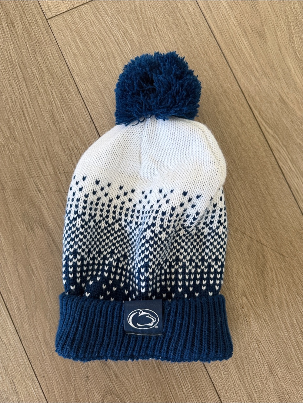 Penn State knit pom Pom beanie
